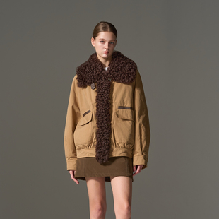 胎羊卷毛领90白鹅绒羽绒派克服皮草外套女 臻暖之镜 GHJOD studio