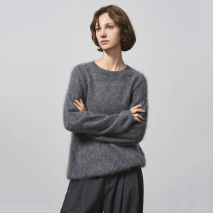 圆领套头毛衣 奢柔亲肤100%山羊绒水洗拉绒毛纱经典 GHJOD studio