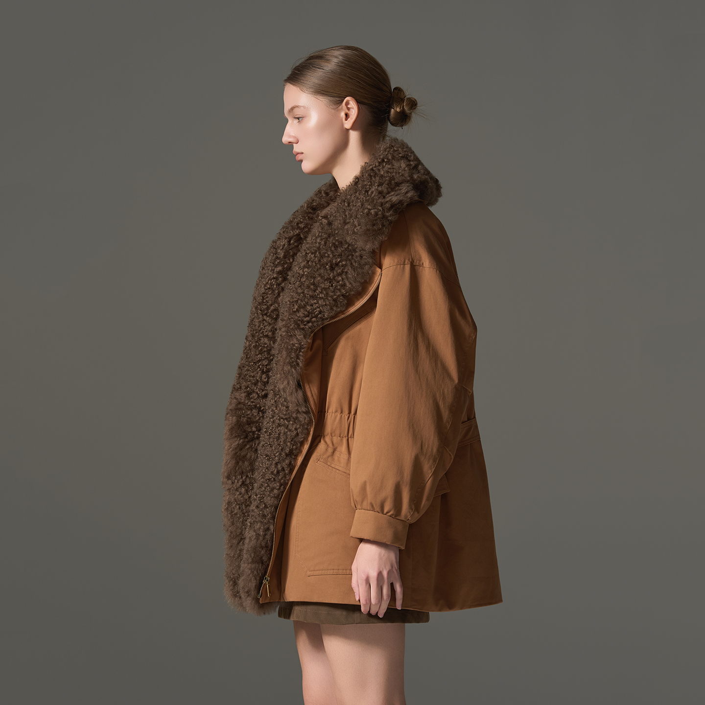 GHJOD90白鹅绒羽绒皮草派克服女