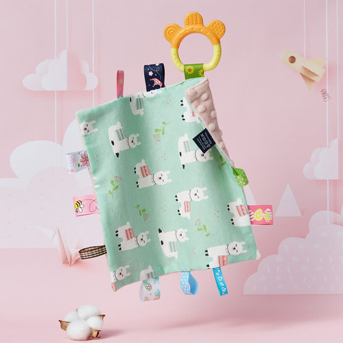 婴儿安抚玩偶标签玩具豆豆安抚巾