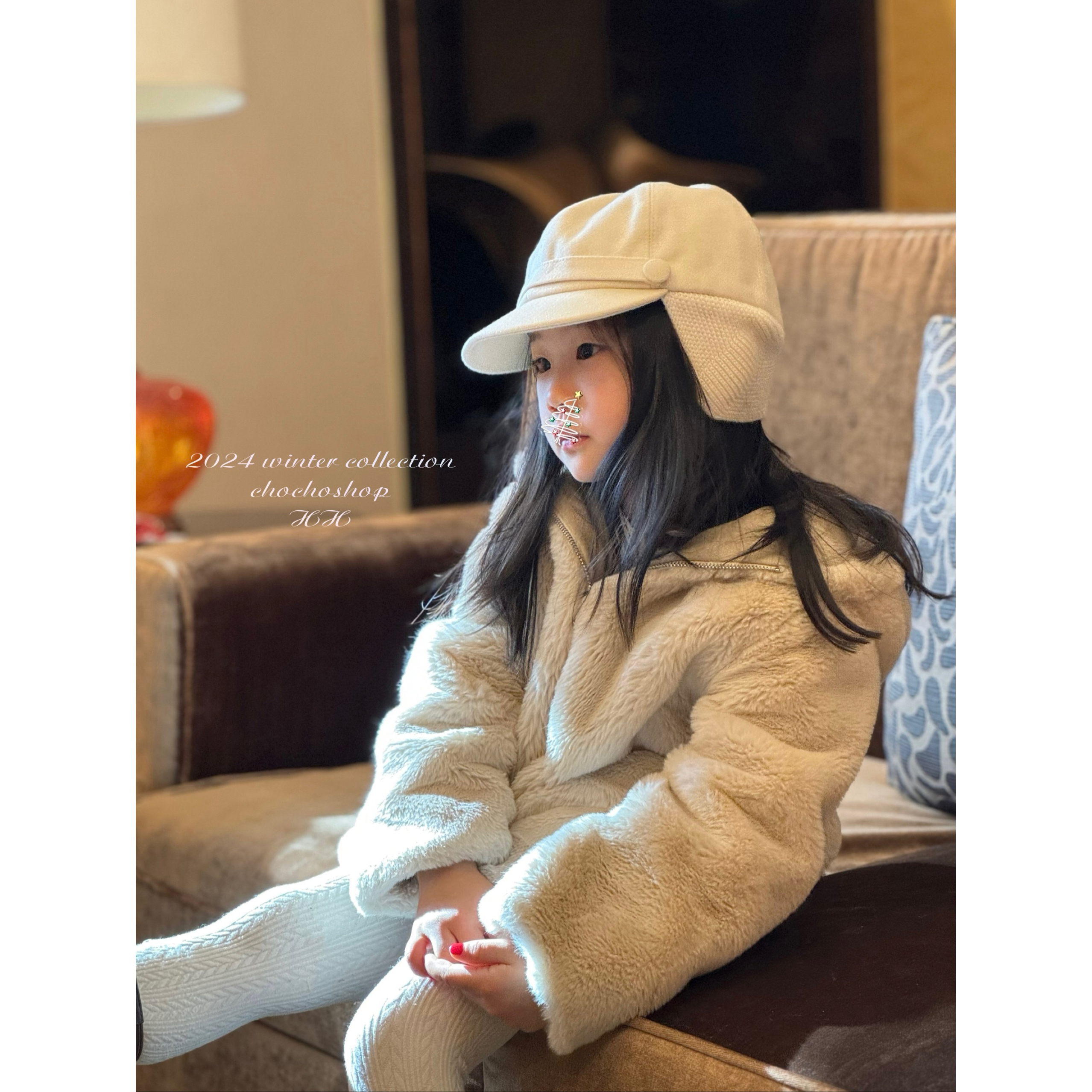 chocho小铺 新年仿皮草皮绒内里大衣/全棉橘加绒加厚灯芯绒裤