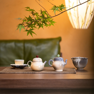 泥禾它柴烧茶壶纯手工包银小茶壶功夫茶具家用裸烧自然落灰泡茶壶