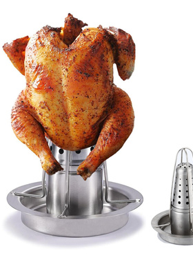 不锈钢火鸡架家用烤鸡架烤盘烧烤架野外露营烧烤架烧烤BBQ可拆卸