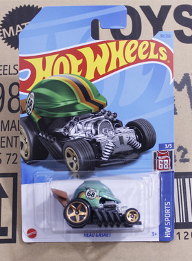 90号 HEAD GASKET 绿色 美泰风火轮23M儿童玩具车收藏摆件礼物