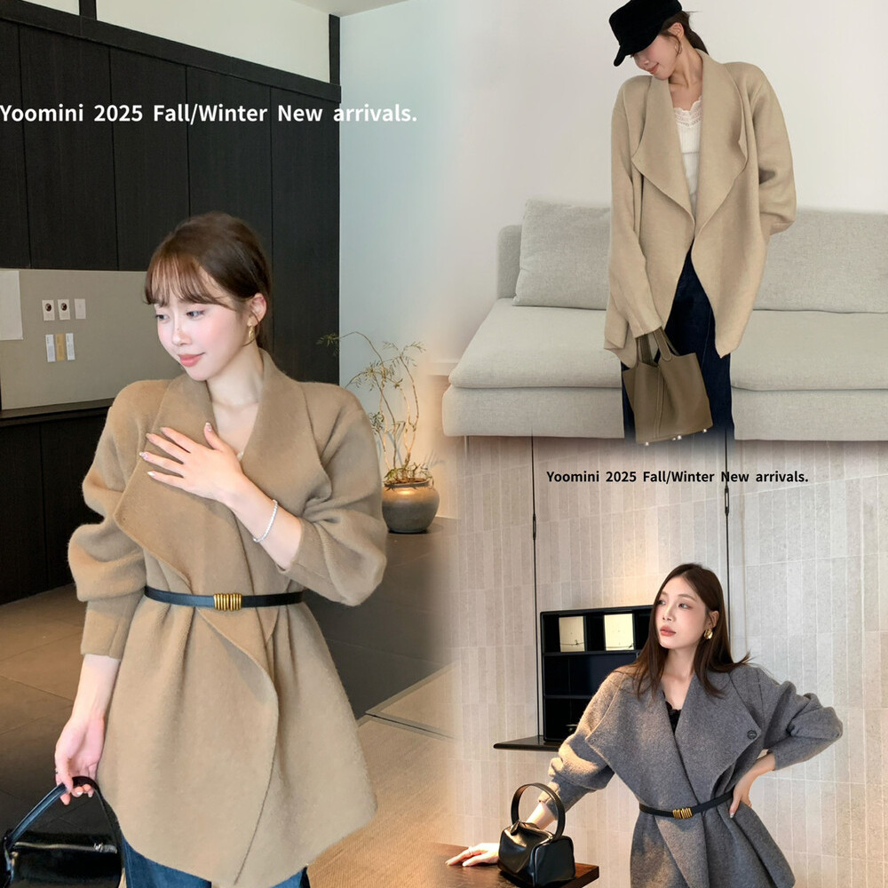 YOOMINI十三行加厚毛衣外套女