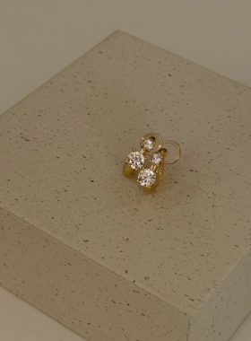 超强闪闪锆石百搭通勤耳圈 边缘耳洞 无痛耳夹女 硅胶耳夹蚊香盘