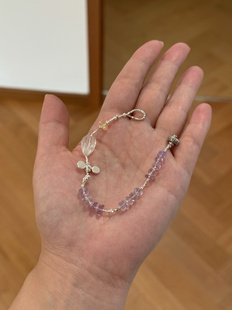 S925纯银转运超美紫水晶黄白水晶碎银子泰银手链小众精致高级感