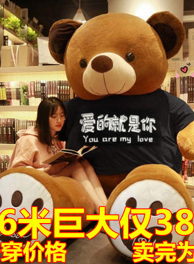 毛绒玩具公仔泰迪熊猫抱抱熊女布娃娃可爱床上抱枕睡觉特大号玩偶