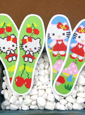 2双包邮中大童儿童鞋垫手工十字绣含针线小孩专用男女童29到39码