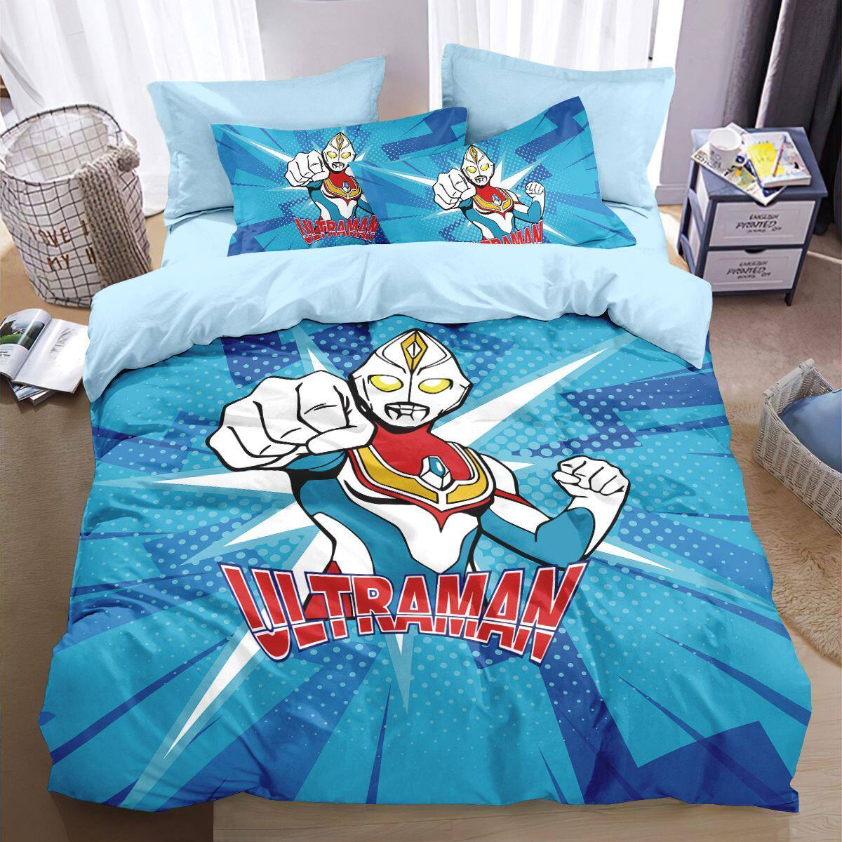 2024奥特曼纯棉被套四件套家居卧室儿童卡通床上用品亲肤床单床笠