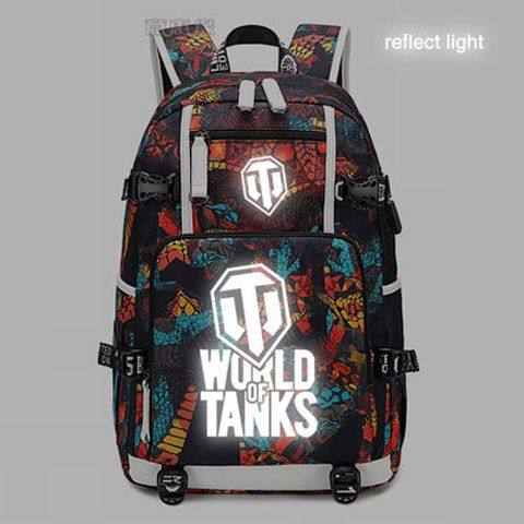 2025世界书包World of Tanks 双肩包帆布男女学生电脑包旅行背包