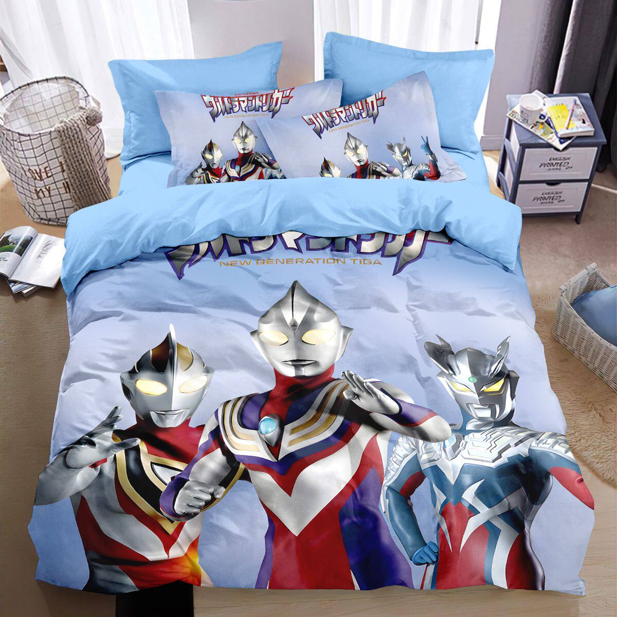 2025奥特曼四件套纯棉卡通男孩迪迦床单全棉盖亚床品家居儿童赛罗