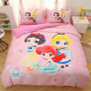 2025浪漫约会四件套艾莎公主被套床单儿童床上用品女孩卡通宿舍三