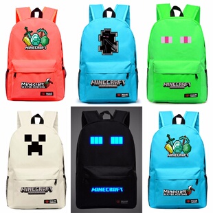 我的世界Minecraft游戏周边双肩背包苦力怕书包夜光初中男女学生