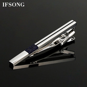 高档银色男士 领带夹定制领夹潮 职业简约时尚 领带夹子正装 商务西装