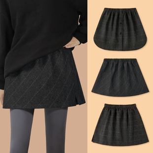 短裙 卫衣遮臀裙罩半身裙冬季 高级格子屁帘女叠穿2025新款 配鲨鱼裤