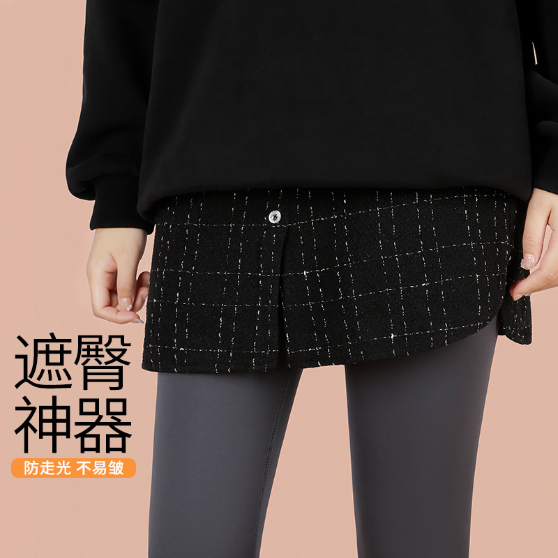 半身裙女2024新款秋冬屁帘卫衣打底裤遮屁股神器鲨鱼裤毛呢假下摆,女装/女士精品,半身裙,淘宝优惠券,粉丝福利购,淘宝优惠卷