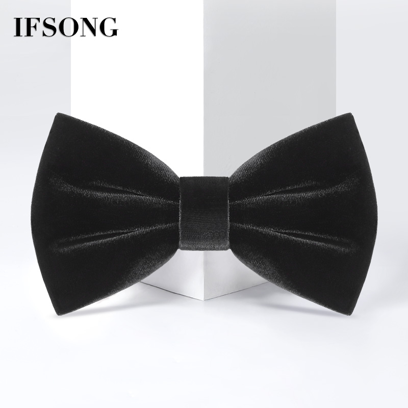 IFSONG黑色领结男结婚新郎蝴蝶结