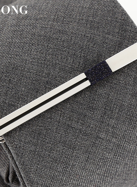 IFSONG银色简约领带夹男士时尚商务配饰高档固定夹子职业西服别针