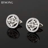 轻奢衬衫 口钉衬衣袖 袖 法式 扣男士 银色简约商务西装 钉高档礼盒装