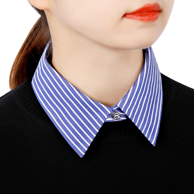 条纹装饰多功能百搭风秋冬假衣领