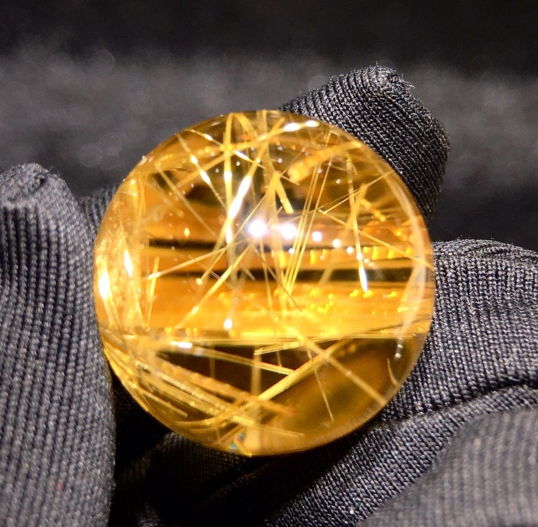 正品天然金发晶钛晶单珠圆珠男女款单珠圆珠钛晶吊坠项链挂坠饰品