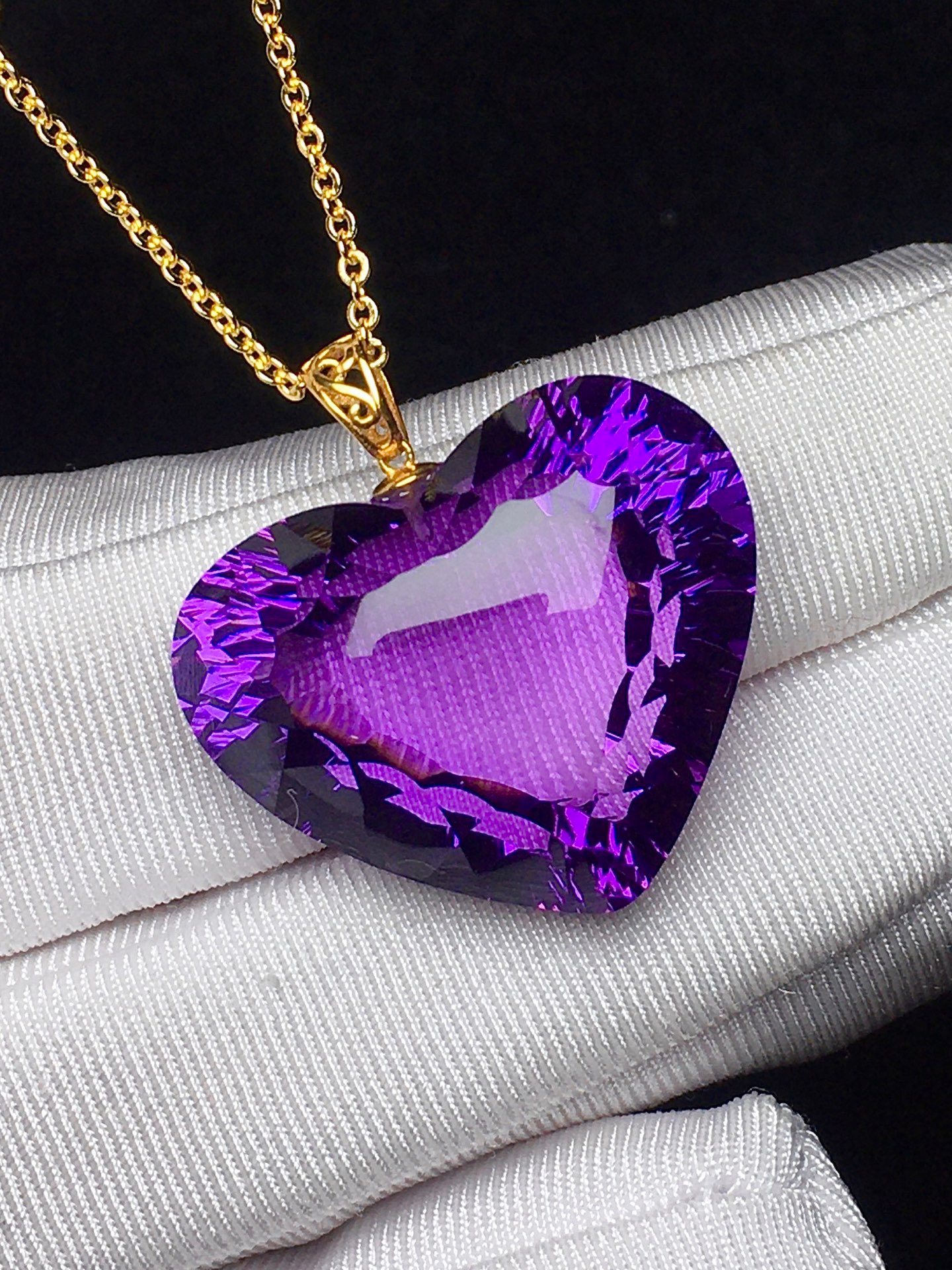 正品天然乌拉圭紫水晶爱心吊坠项链18k金女款毛衣链挂件饰品礼物,饰品/流行首饰/时尚饰品新,颈饰,淘宝优惠券,粉丝福利购,淘宝优惠卷