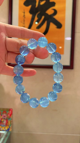 一念七宝正品天然海蓝宝水晶手链女款时尚饰品闺蜜手串手链饰品