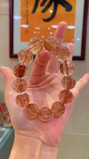 正品天然红铜发晶手链红发晶手串红发晶手链红发晶手串红发晶手链