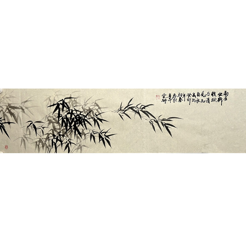 手绘国画竹子图画芯横幅挂画作品真迹临摹竹报平安郑板桥风装饰画
