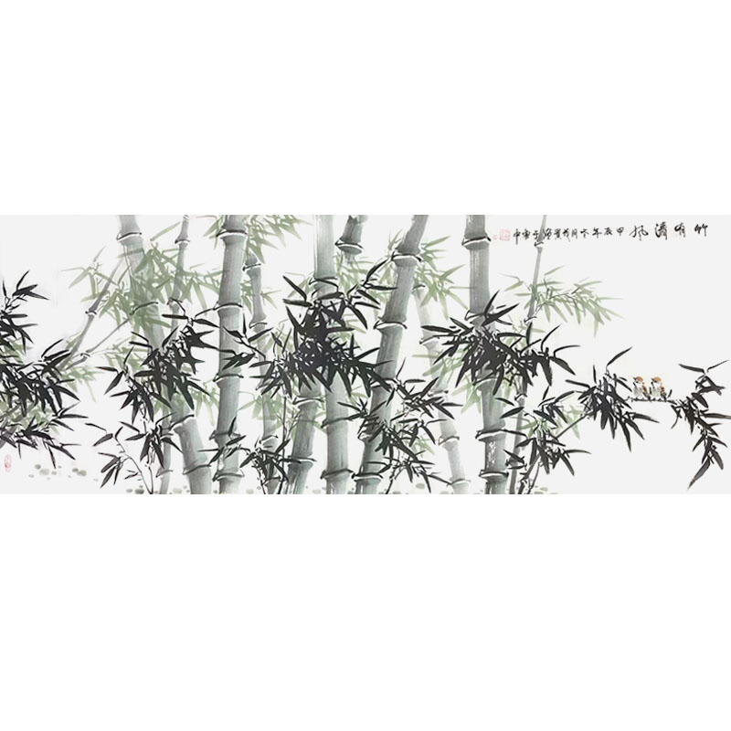 纯手绘竹子画新中式国画