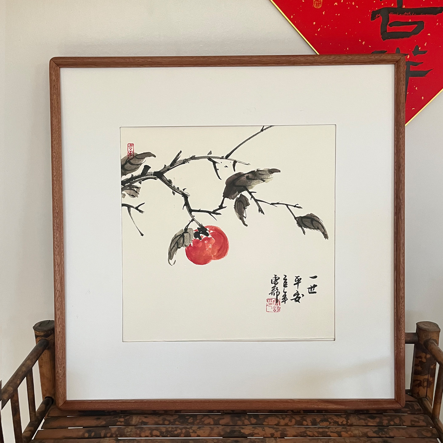 纯手绘国画过道餐厅中式兰花荷花葫芦菊花梅花果蔬花鸟挂画字画