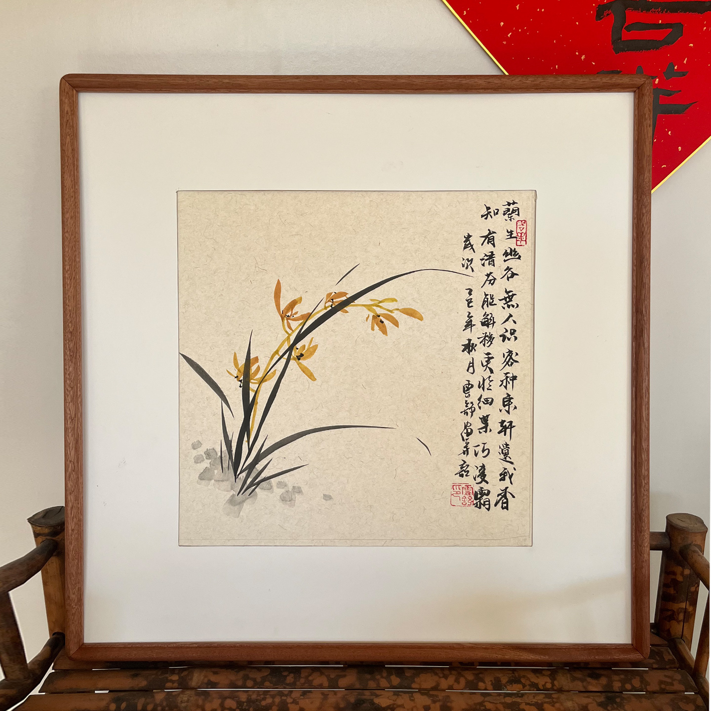 手绘餐厅过道花鸟果蔬正方形字画