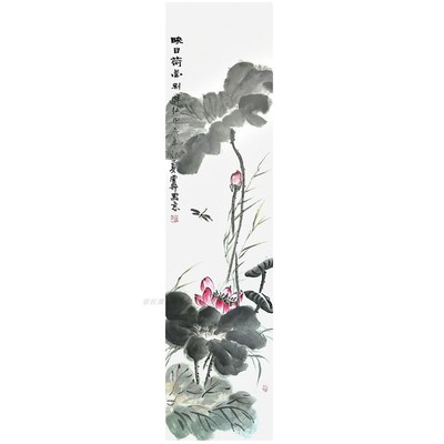 纯手绘定制荷花玄关廉洁