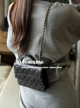 小香风头层牛皮鱼子酱纹手提包双肩包斜挎包小方包三用小书包女包