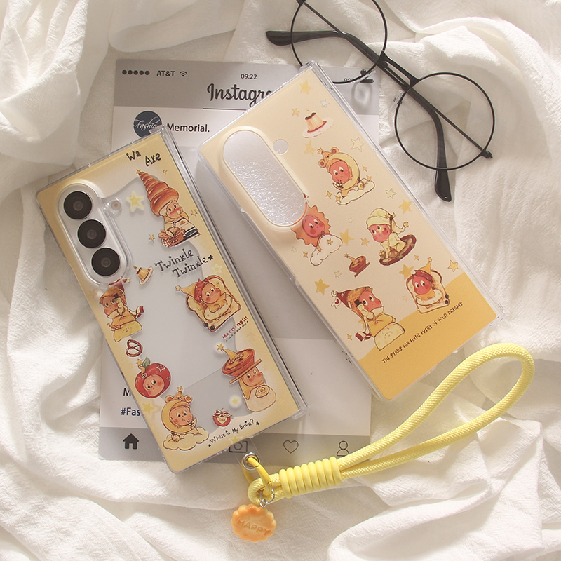 适用Galaxy三星ZFold7手机壳韩系卡通星星人ZFold5保护套手链W24折叠zfold6防摔双层fold3硬壳zfold4创意个性