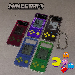 适用三星galaxyZFlip7手机壳复古创意游戏机zflip3/4壳zflip5全包折叠zflip6带铰链w24 flip保护套小翻盖男女