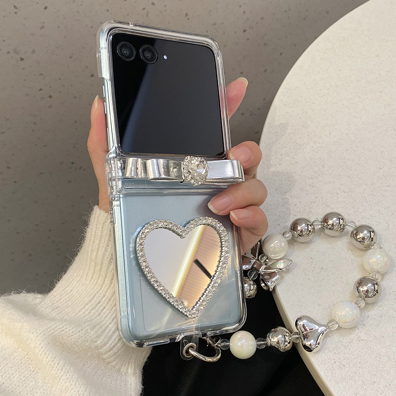 摩托罗拉razr40ulta硬壳镜面爱心