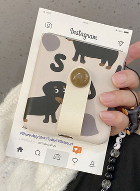 适用华为pocket2手机壳ins韩系卡通腊肠狗pocket S翻盖OPPOFInd3flip手链指环扣vivoXflip保护套n2flip硬壳韩