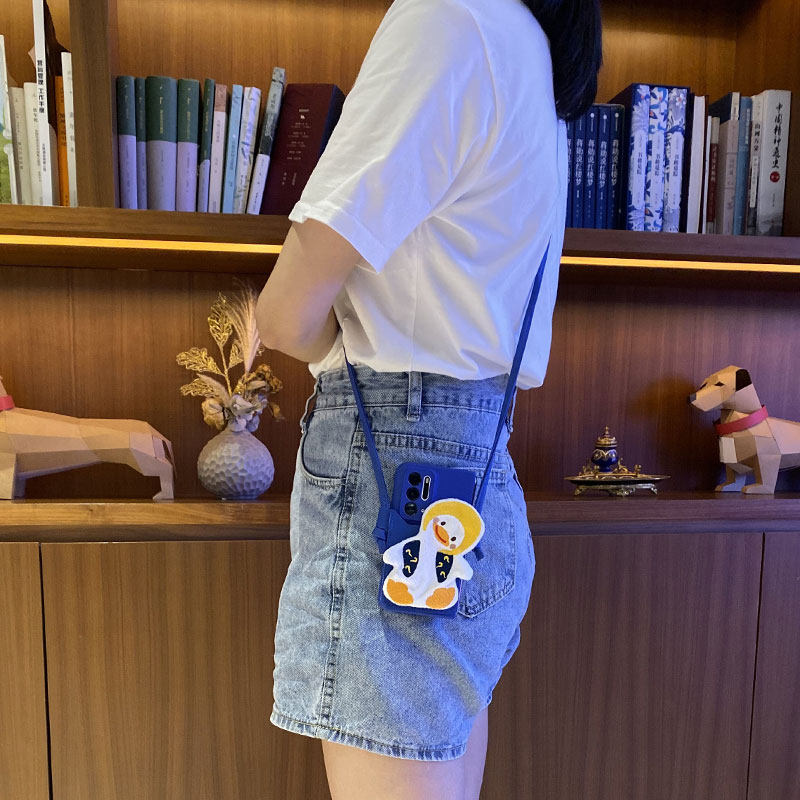 原宿风卡通鸭子vivoxfold手机壳挎包VIVO X FOLD折叠屏硬壳卡包女