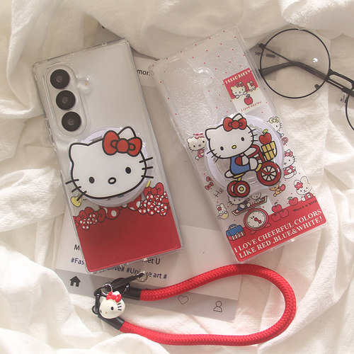 适用Galaxy三星ZFold7手机壳ins韩系KT猫ZFold5保护套磁吸手链W24三星zfold6防摔软边双层折叠zfold3套zfold4