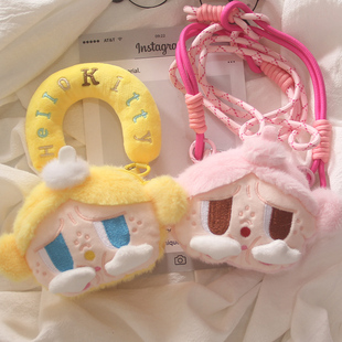 适用华为Purax手机壳pocket2韩系秋冬款 卡通毛绒零钱包哭娃小米MIXFlip2折叠oppofindn3flip摩托罗拉R60R50套