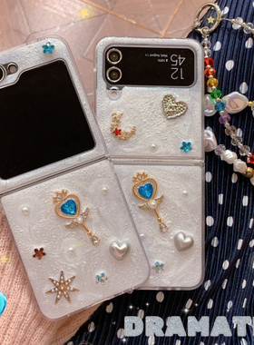 适用三星zflip6手机壳ins韩风卡通滴胶立体魔法权杖ZFlip5大全视窗卡通F7410防摔W24 Flip翻盖zflip4保护套5G