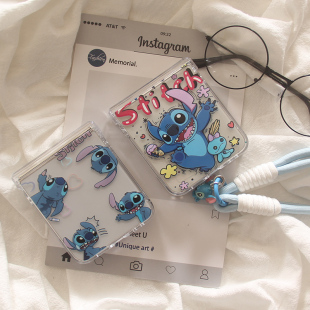 ins韩系卡通史迪仔适用华为Purax手机壳pocket2小米MIXFlip2小翻盖套手链荣耀vflip壳oppofindn3flip保护套女