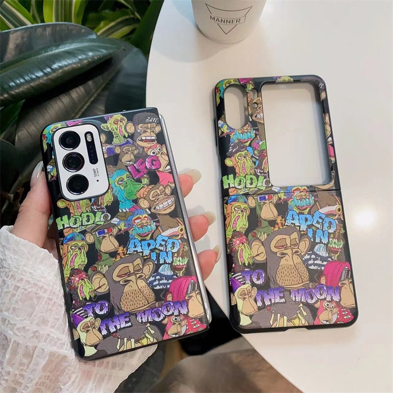 适用于OPPOFindN3Flip手机壳潮牌卡通猴子find n2折叠屏手机套findn2flip创意个性N2硬壳findn保护套