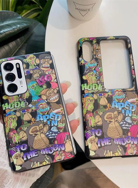 适用于OPPOFindN3Flip手机壳潮牌卡通猴子find n2折叠屏手机套findn2flip创意个性N2硬壳findn保护套