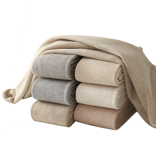 高腰细条纹加绒加厚打底裤女冬天外穿紧身保暖羊羔绒一体踩脚棉裤