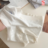 秋冬加宽无痕中高腰包臀三角裤 云朵裤 奶油色磨毛发热羊绒女士内裤