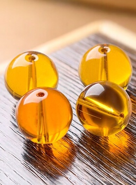 琥珀色圆光珠水晶珠帘散珠风水门帘葫芦帘子玻璃diy手工珠子材料