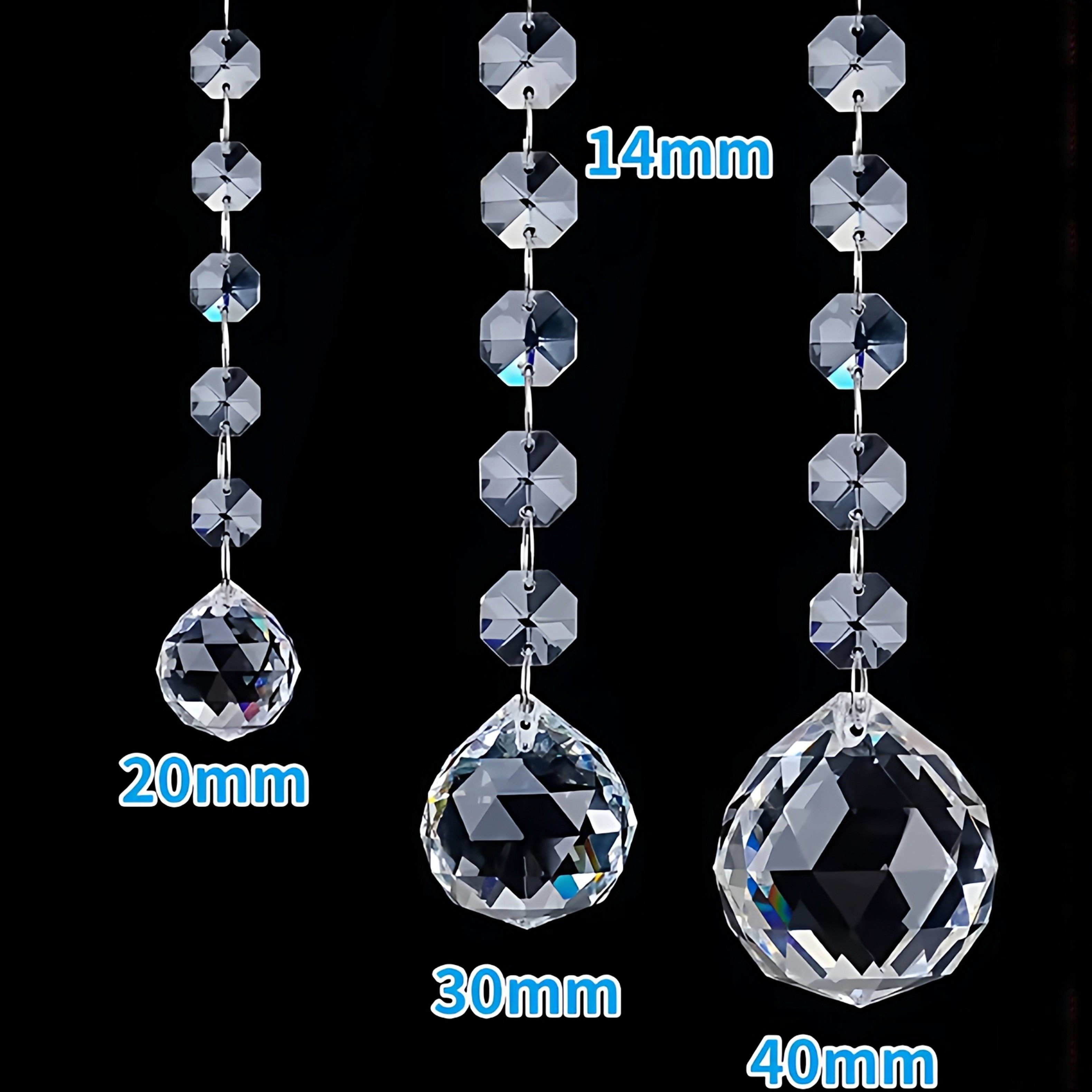 水晶八角珠水晶球吊坠水晶灯玻璃配件婚庆婚礼珠链装饰珠帘珠串